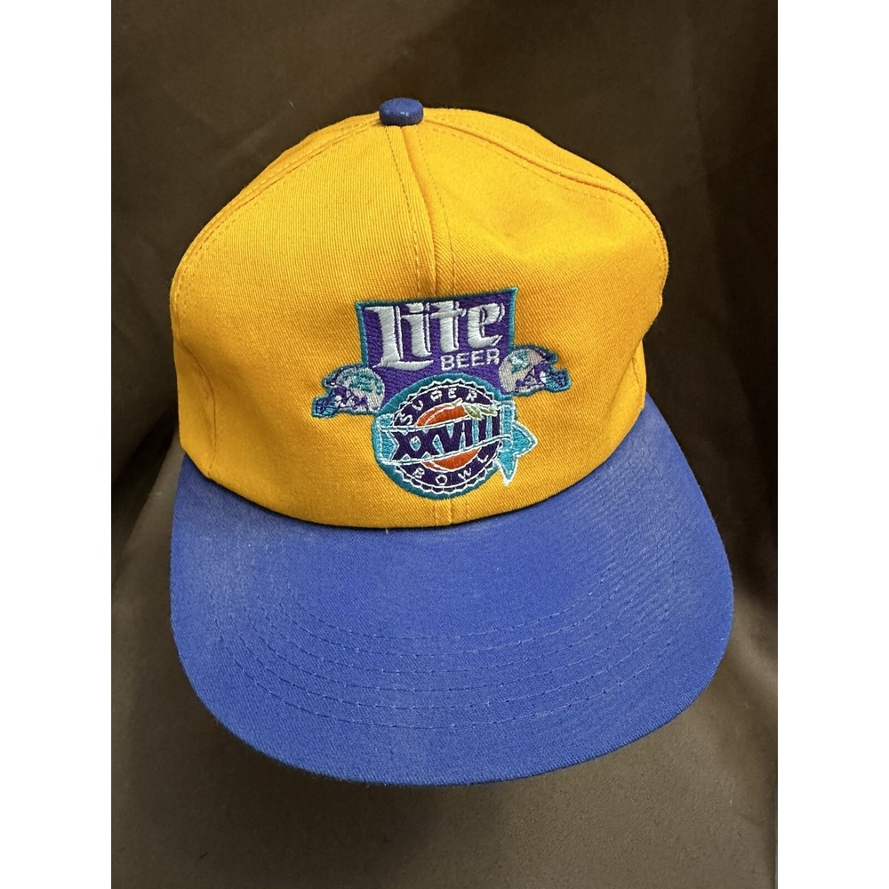 VTG K-PRODUCTS MILLER LITE COWBOYS SUPER BOWL XXVIII 28 YELLOW SNAPBACK HAT‎ USA
